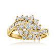 C. 1980 Vintage 1.35 ct. t.w. Diamond Cluster Ring in 14kt Yellow Gold