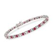 3.40 ct. t.w. Ruby and 1.55 ct. t.w. Diamond Bracelet in 14kt White Gold