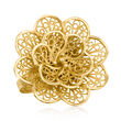 18kt Gold Over Sterling Floral Filigree Ring