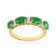 1.50 ct. t.w.  Emerald Ring with Diamond Accents in 14kt Yellow Gold