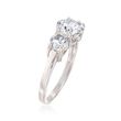 2.00 ct. t.w. CZ Three-Stone Ring in Sterling Silver