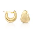 14kt Yellow Gold Small Wide Hoop Earrings