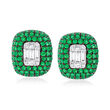 2.00 ct. t.w. Emerald and .36 ct. t.w. Diamond Earrings in 18kt White Gold