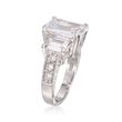 5.35 ct. t.w. CZ Three-Stone Ring in Sterling Silver