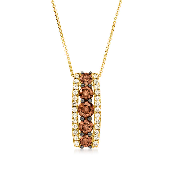 Le Vian &quot;Creme Brulee&quot; 1.64 ct. t.w. Chocolate and Nude Diamond Pendant Necklace in 14kt Honey Gold