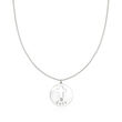 Sterling Silver Personalized Cross Cut-Out Pendant Necklace with Diamond Accent