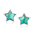 Turquoise Star Earrings in Sterling Silver