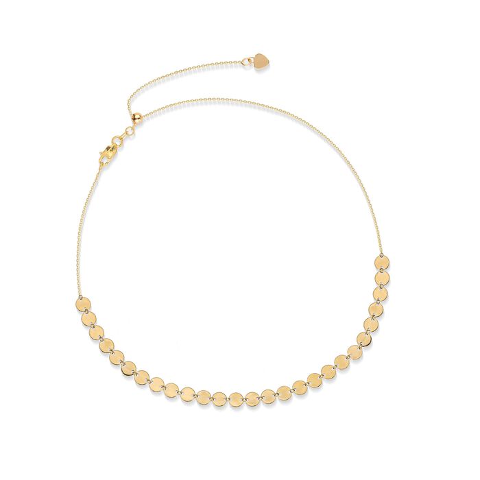 14kt Yellow Gold Multi-Disc Choker Necklace