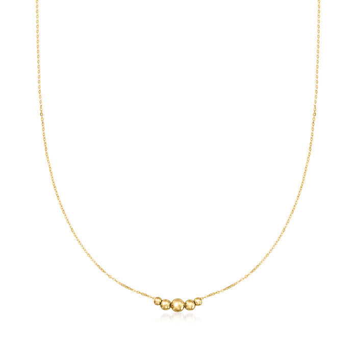 Italian 18kt Yellow Gold Bead Necklace