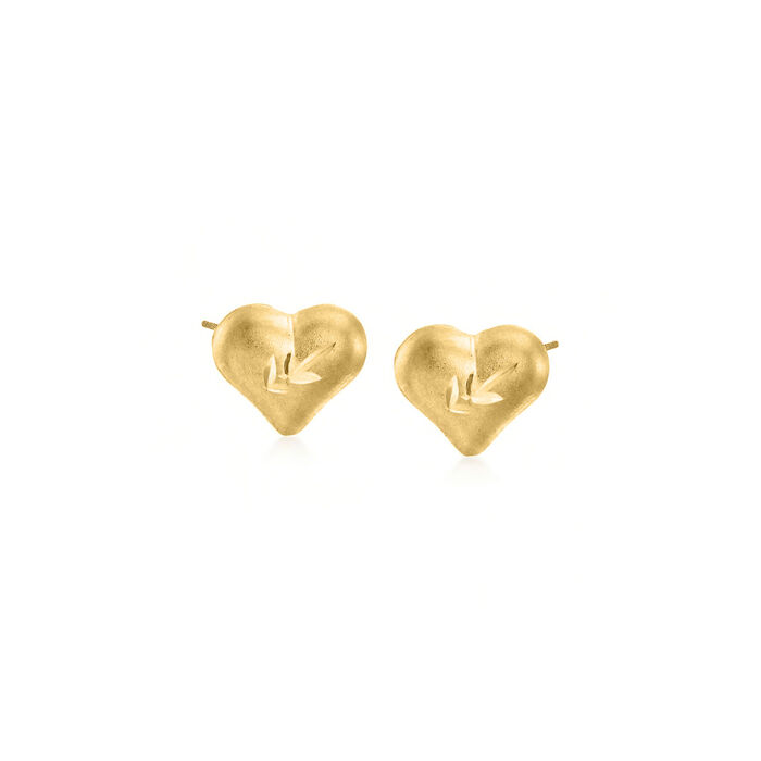 Child's14kt Yellow Gold Heart Stud Earrings