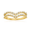.33 ct. t.w. Diamond Two-Row Chevron Ring in 14kt Yellow Gold