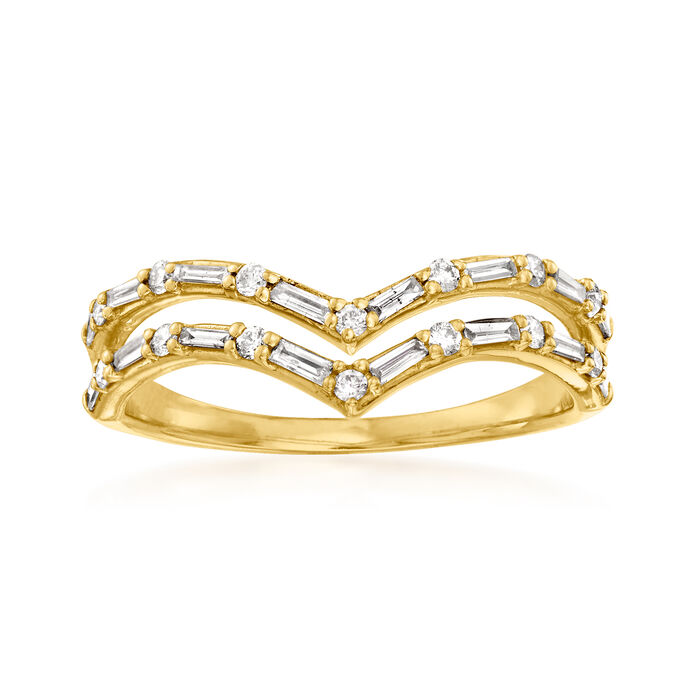 .33 ct. t.w. Diamond Two-Row Chevron Ring in 14kt Yellow Gold