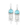Larimar Jellyfish Drop Earrings in Sterling Silver