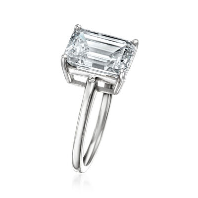 4.00 Carat Emerald-Cut Lab-Grown Diamond Solitaire Ring in 14kt White Gold