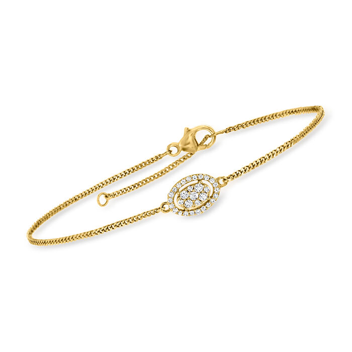 .15 ct. t.w. Diamond Cluster Curb-Link Bracelet in 14kt Yellow Gold