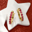 .40 ct. t.w. Ruby Huggie Hoop Earrings in 14kt Yellow Gold