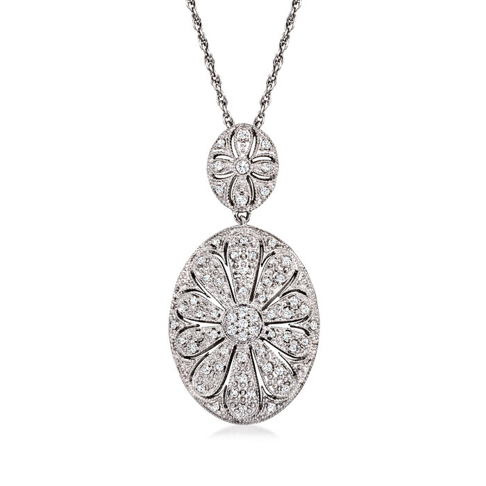 .50 ct. t.w. Diamond Double-Oval Pendant Necklace in Sterling Silver