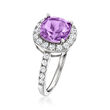 1.70 Carat Amethyst and .50 ct. t.w. White Topaz Ring in Sterling Silver
