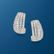 .50 ct. t.w. Diamond J-Hoop Earrings in Sterling Silver