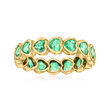 2.20 ct. t.w. Heart-Shaped Emerald Eternity Band in 14kt Yellow Gold