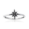 .10 ct. t.w. Black Diamond North Star Ring in Sterling Silver