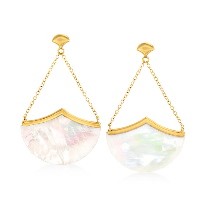 Mother-Of-Pearl Drop Earrings in 18kt Gold Over Sterling