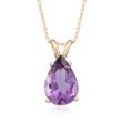 2.80 Carat Amethyst Pendant Necklace in 14kt Yellow Gold