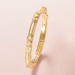 Judith Ripka &quot;Berge&quot; Rock Crystal and .48 ct. t.w. Diamond Bangle Bracelet in 18kt Yellow Gold