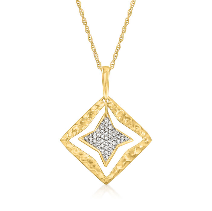 .25 ct. t.w. Pave Diamond Star Pendant Necklace in 18kt Gold Over Sterling