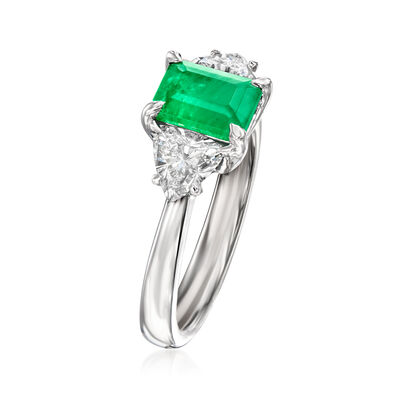 2.00 Carat Emerald Ring with 1.00 ct. t.w. Lab-Grown Diamonds in 14kt White Gold