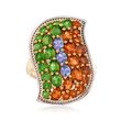 3.50 ct. t.w. Multi-Stone Curve Ring in 18kt Gold Over Sterling