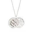Sterling Silver Three-Name Family Tree Pendant Necklace