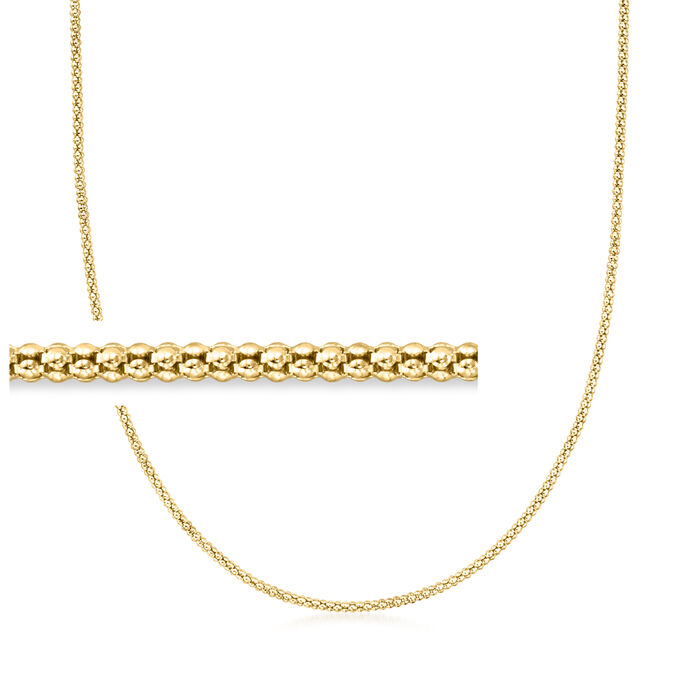 Italian 2mm 14kt Yellow Gold Popcorn-Chain Necklace