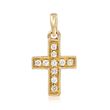 18kt Yellow Gold Cross Pendant with Diamond Accents