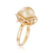 12-12.5mm Golden Cultured South Sea Pearl Ring with .26 ct. t.w. Diamonds in 14kt Yellow Gold