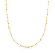 14kt Yellow Gold Paper Clip Link and Bead Necklace