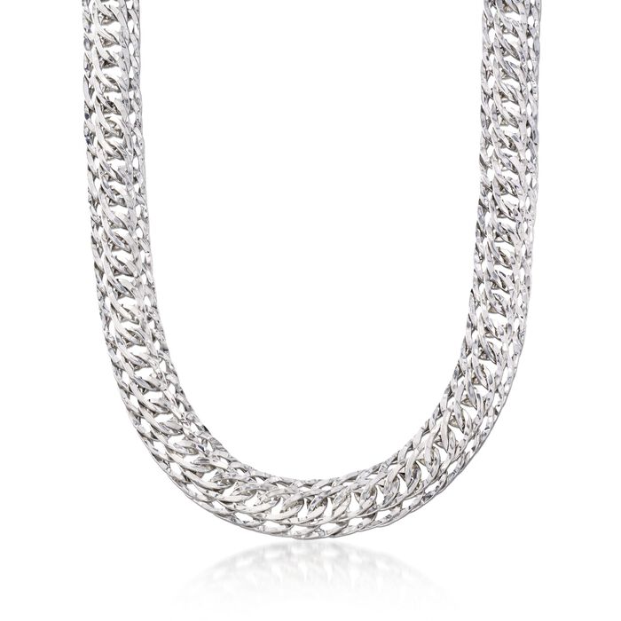 Sterling Silver Triple Oval Link Necklace
