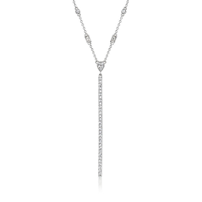 .50 ct. t.w. Diamond Linear Bar Drop Necklace in 14kt White Gold