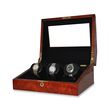 &quot;Siena&quot; Burl Finish Triple Watch Winder with Cover by Orbita