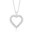 2.00 ct. t.w. Diamond Open-Space Heart Pendant Necklace in 14kt White Gold