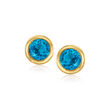 .70 ct. t.w. Bezel-Set London Blue Topaz Stud Earrings in 10kt Yellow Gold