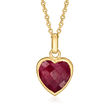 4.60 Carat Ruby Pendant Necklace in 18kt Gold Over Sterling