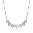 .50 ct. t.w. Diamond Graduated Heart Necklace in Sterling Silver