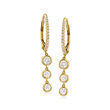 .68 ct. t.w. Diamond Hoop Drop Earrings in 14kt Yellow Gold