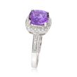 2.05 Carat Amethyst and .10 ct. t.w. Diamond Ring in 14kt White Gold