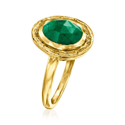 2.30 Carat Emerald Ring in 18kt Gold Over Sterling