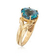 C. 1950 Vintage 2.30 Carat Blue Topaz Ring in 10kt Yellow Gold