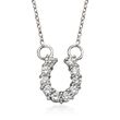 Roberto Coin &quot;Tiny Treasures&quot; .23 ct. t.w. Diamond Horseshoe Necklace in 18kt White Gold 