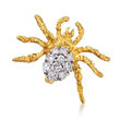 C. 1980 Vintage .50 ct. t.w. Diamond Spider Pin in 18kt Yellow Gold