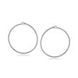 ALOR Gray Stainless Steel Cable Hoop Earrings with Diamond Accents in 18kt White Gold